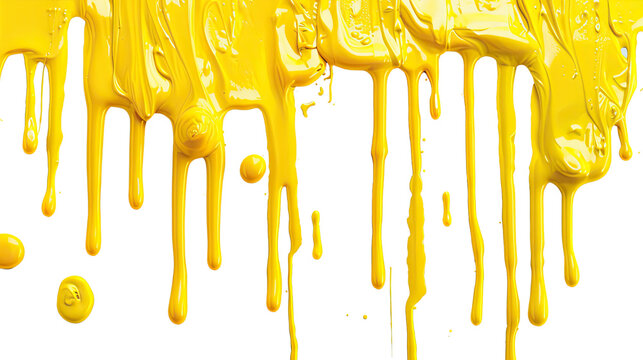 Yellow paint leaking transparent background transparent background