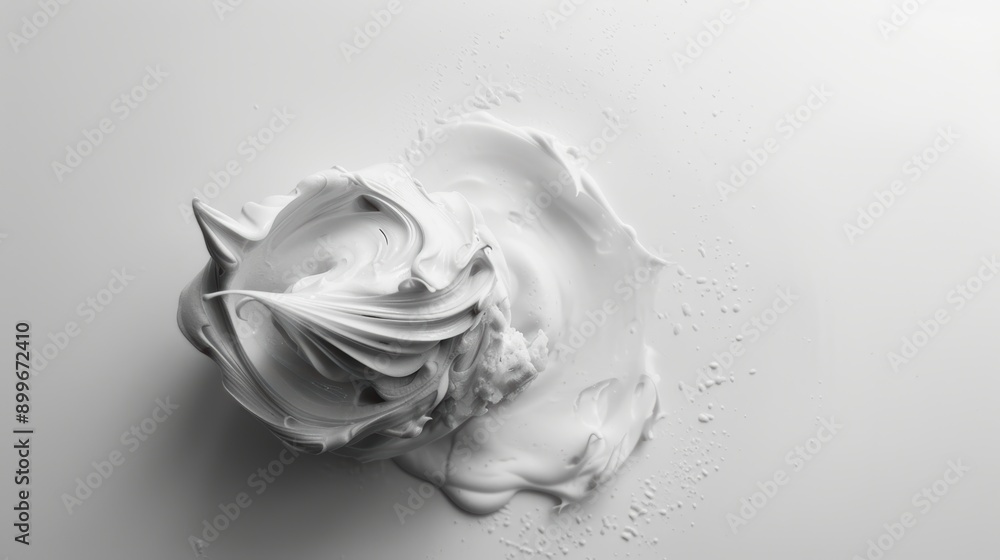 Poster abstract white cream creating a pure and simple shape against a white backdrop