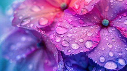 Water droplets on Pink Flower Petals
