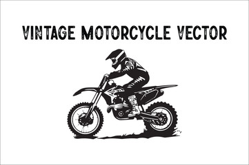 Vintage motorcycle  design vector silhouette. Old motorcycle  design vector.