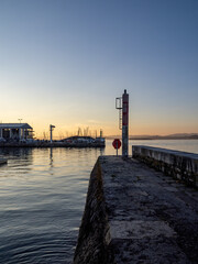 Sunrise in the port of Santander (Cantabria - Spain)