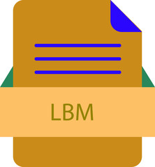 LBM file icon with color and rounded corners and folded doc