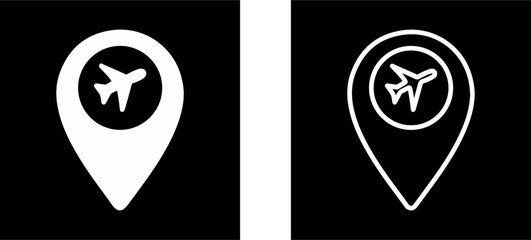 Airport Location Vector Icon