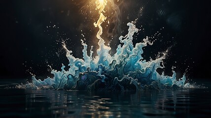 Obraz premium Free Photo New water colorful best wallpaper night time look ai 