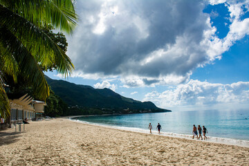 Seychells Wide Beaches, Cloudy Mahe Island 