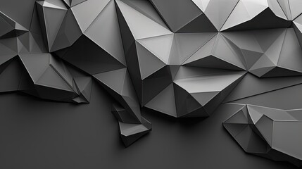 Obraz premium Monochromatic 3D geometric background with clean, sharp polygonal edges