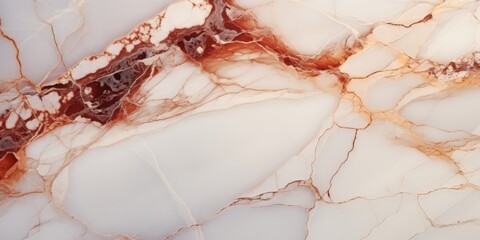Abstract Marble Texture with Red and White Veins