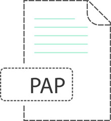PAP File format icon dashed outline