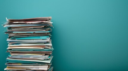 Stack of unpaid utility bills, household debt