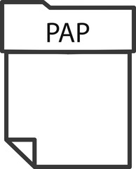 PAP File format minimal icon with thick outline