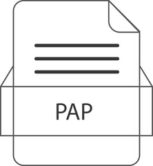 PAP File icon black outline