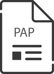 PAP File icon minimal outline with symbols
