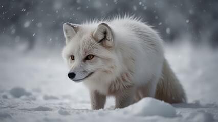 Obraz premium Majestic Arctic Fox in Winter Snow