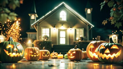 Obraz premium halloween pumpkin and pumpkins