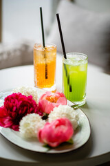 summer lemonade on the table