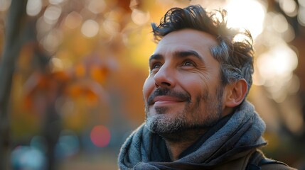 Bittersweet Nostalgia Reflecting on Fond Memories in Serene Autumn Setting