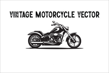 Vintage motorcycle  design vector silhouette. Old motorcycle  design vector.