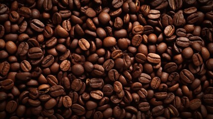 Obraz premium Close-Up of Roasted Coffee Beans