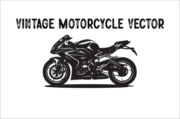 Vintage motorcycle  design vector silhouette. Old motorcycle  design vector.