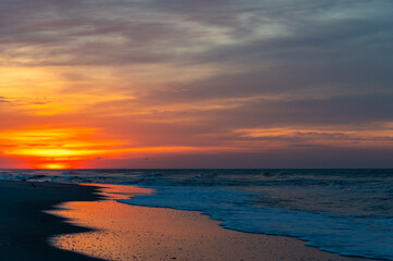 Beach Cloudy Sunrise