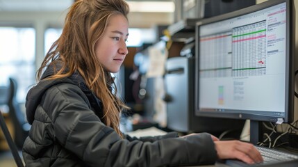 A researcher inputting data into a spreadsheet on a desktop computer, highlighting the importance of accurate data entry