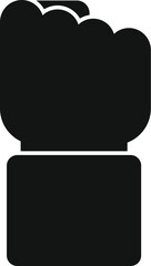 Businessman hand making fist gesture icon simple black style