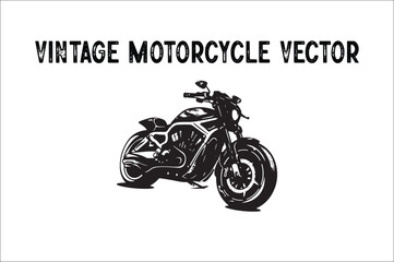 Vintage motorcycle  design vector silhouette. Old motorcycle  design vector.