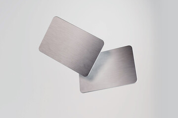 Credit card. Metal card. Finance. Bank product. Flying cards. Mockup. 3D illustration. © pb_psd