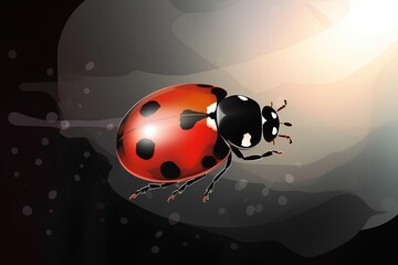 Fototapeta premium ladybird on a leaf made by midjourney