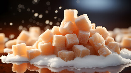 abstract concept of diabete and sugar spike, 3d illustration