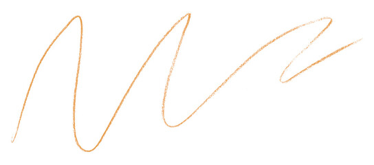 Orange pencil strokes in simple style, isolated on transparent background.