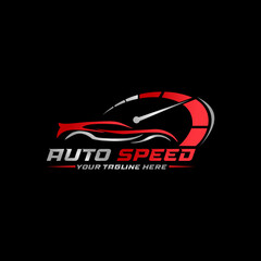 Auto car speed logo design vector template