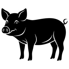 pig on white vector art   illustration