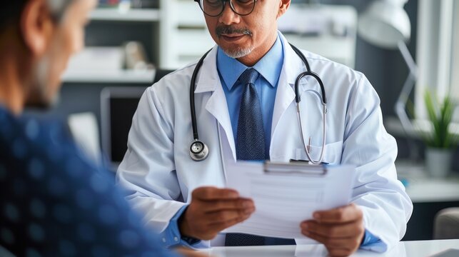 A doctor explaining a treatment plan to an elderly patient, highlighting compassionate and personalized care
