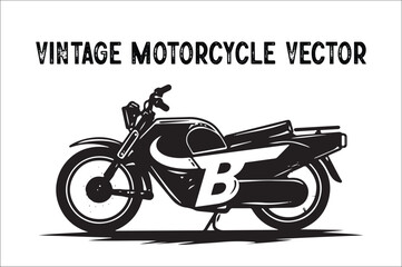 Vintage motorcycle  design vector silhouette. Old motorcycle  design vector.