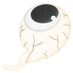 Cute eyeball halloween watercolor clipart