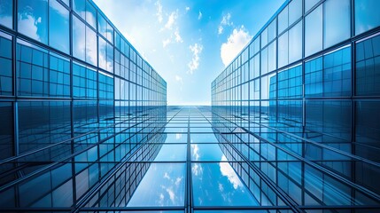 Obraz premium Captivating Skyscraper Reaching Towards the Sky Under a Clear Blue Sky