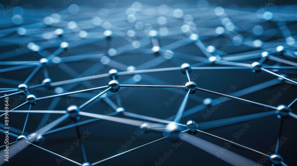 Aufkleber connected dots and lines forming a network, symbolizing teamwork and communication.