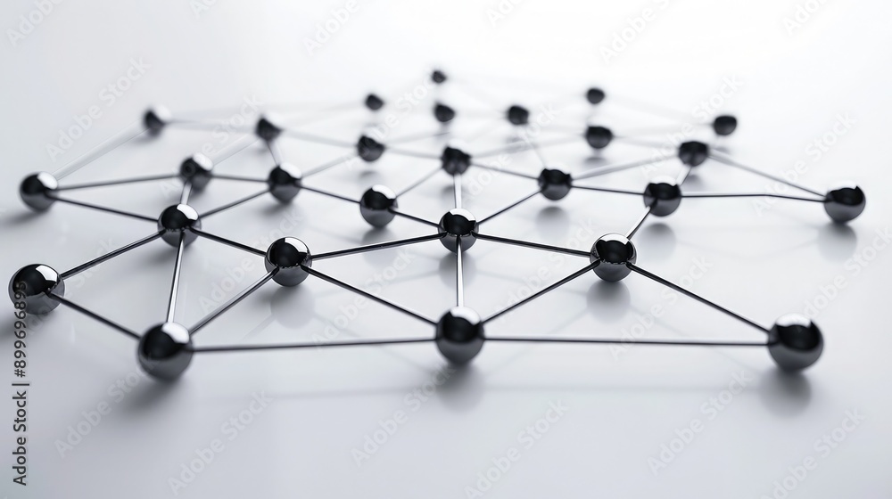 Poster digital network of connected nodes, symbolizing partnership and support.