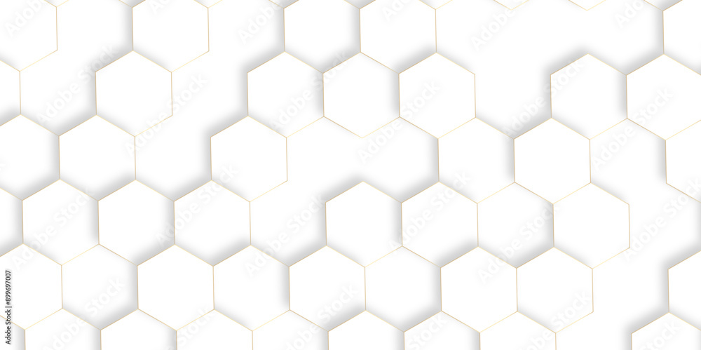Poster seamless creative geometric pattern of white hexagon white abstract hexagon wallpaper or background.