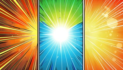 Obraz premium Vibrant Multicolor Sunburst Design