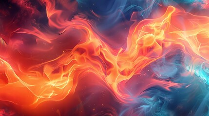 Abstract fire patterns with dynamic, swirling designs and vibrant colors 