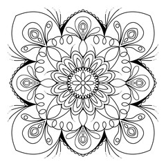Mandala. Ethnic decorative element. Hand drawn backdrop. Islam, Arabic, Indian, ottoman motifs