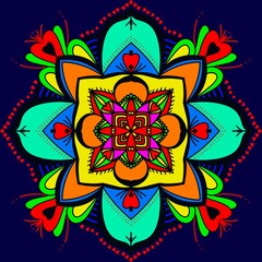 Mandala. Ethnic decorative element. Hand drawn backdrop. Islam, Arabic, Indian, ottoman motifs