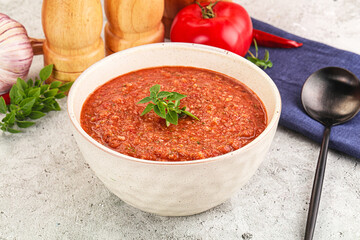 Cold vegan tomato soup Gazpacho