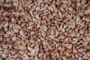 Small garlic, fresh vegetables from the market