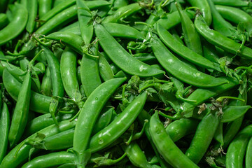Sugar pea, fresh vegetables from the market