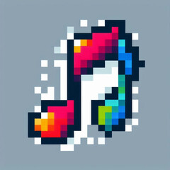 Fototapeta premium Pixel Art Logo Depicting a Music Note with Bright Colors
