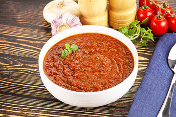 Spanish traditional gazpacho tomato soup