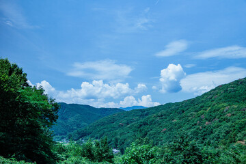 夏の青空と白い雲